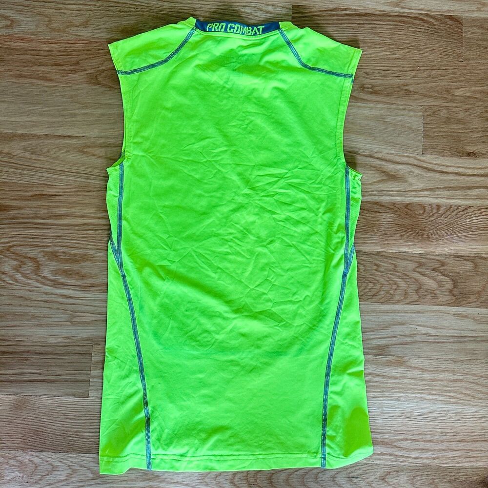 Nike Pro Combat Sleeveless Top Women's Size L Flaw Neon Green